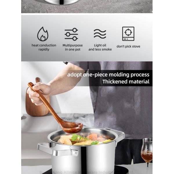 Multifunction Kitchen No 304 Stainless Steel Cooking Pot Set Soup Pot Steamer Pot Cookware Set With Glass Lid