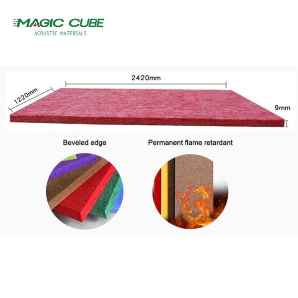 Modern Design PET Ceiling Acoustic Panel Fire Retardant For Studio NRC 0.9