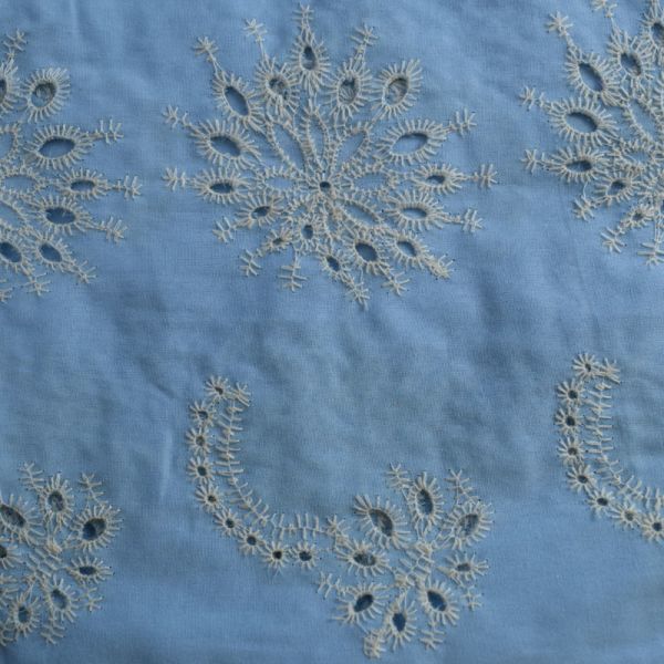 Soft Dresses White Embroidered Solid Color Cotton Fabric Garment Textile