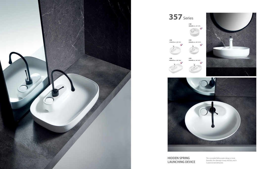 Modern Round Shape Hand Wash Basin Bathroom Counter Top Ceramic Art Vessel Sink Hand Wash Basin for Bathroom