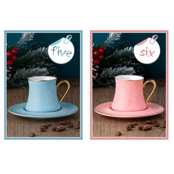 Matt Golden Handle Ceramic Tea Fashion Coffee Cups Mugs