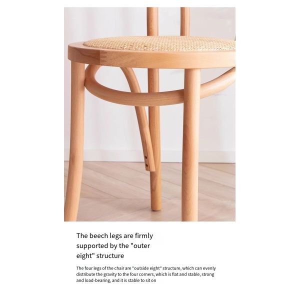 Restaurant Wood And Rattan Dining Chairs ODM Natural Wood Dining Chairs