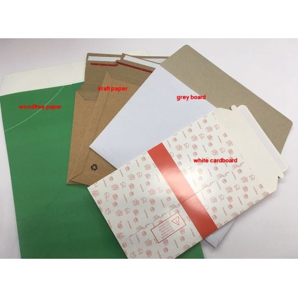 Custom Cardboard Kraft Envelope Printing Services Self Sealing Eco Friendly
