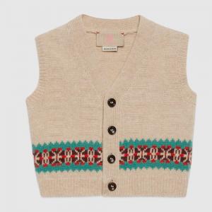 China Knitting Patterns Children Sleeveless Buttons Sweater Wholesale Baby Boy Wool Sweater Vest on sale