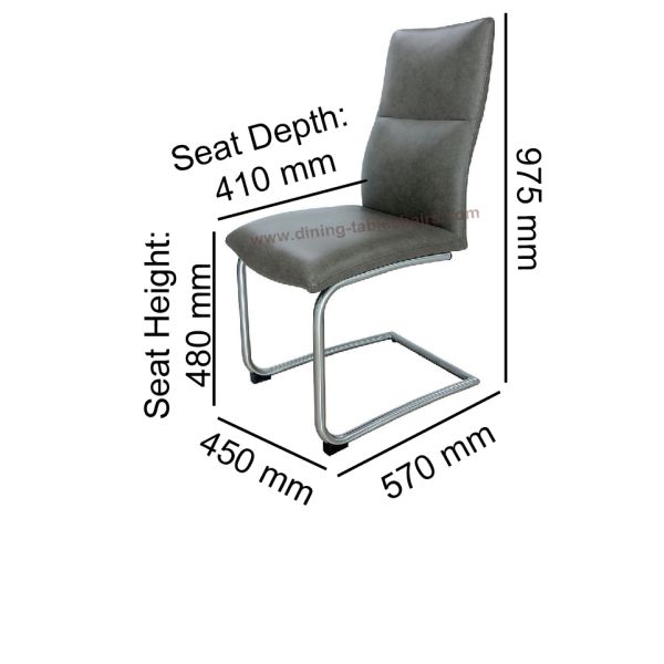 Anli PU Polyurethane Upholstered Stainless Dining Chair Livingrooom Chair Leisure Chair