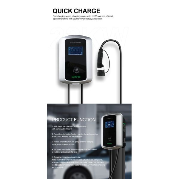 App Version AC 22 Kilowatts Fast Wall Mounted EV Charging Station OEM EV Charger