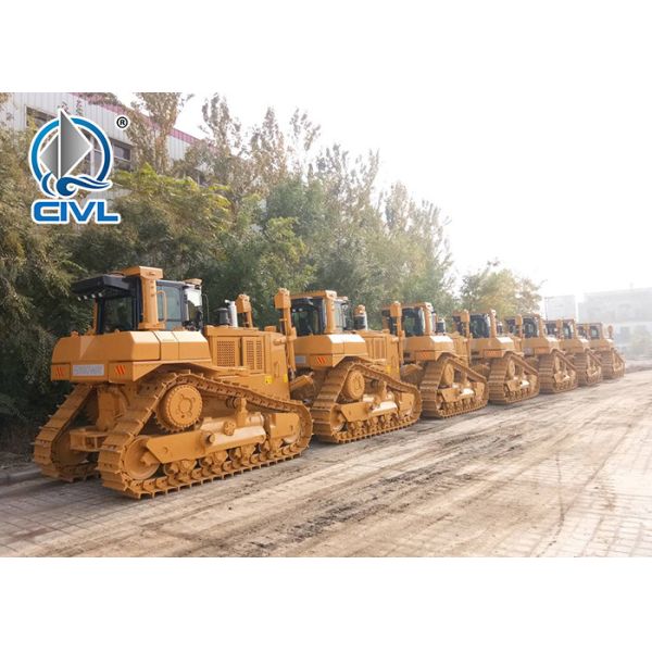420HP Yellow Hydraulic Shantui Bulldozer SD42, Operation Weight 53T With Cummins Engine, ROPS Cabin, Ripper