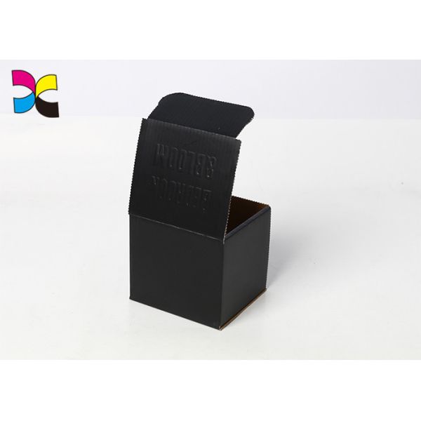 Matt Black Color Corrugated Paper Offset Printed Shipping Boxes Embossed Logo