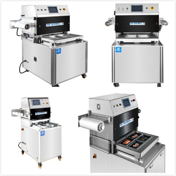 Vertical Display Modified Atmosphere Packaging Equipment Skin Meal Tray Packer