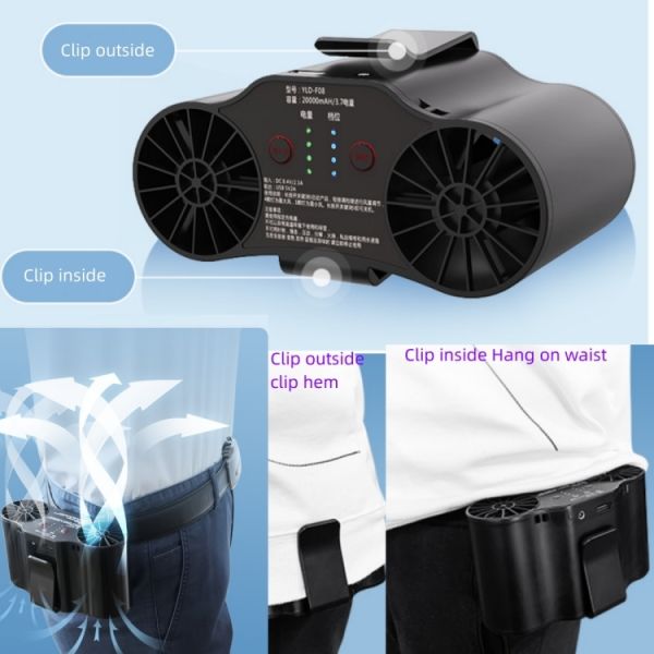 Hang Neck Clip Waist Fan 20000mAh For High Temperature Working Station