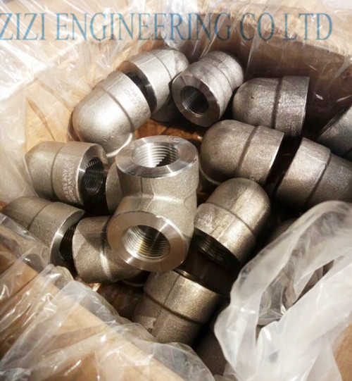 Galvanized 90 Degree Steel Pipe Elbow , NPT 3 " 3000 # Forged Threaded Fittings