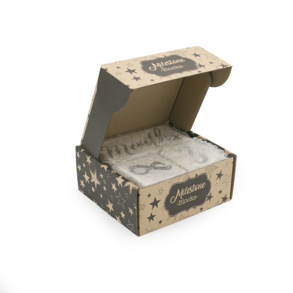 Square Reusable Wooden Milestone Blocks 12 Monthly Milestone Age Blocks