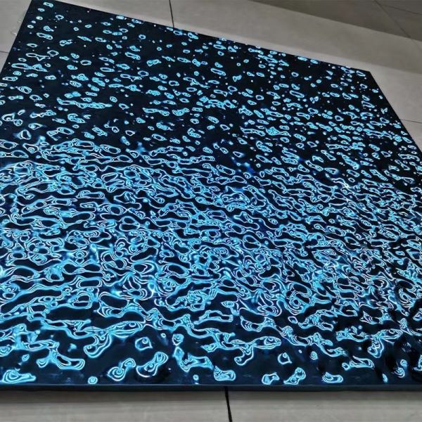 stainless steel sheet manufacturers pvd coating colors Sapphire blue small stainless steel water ripple sheet