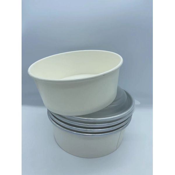 1150ml Biodegradable Disposable White Paper Bowl With PE Coating