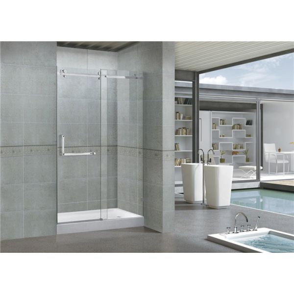 8MM Self - Cleaning Frameless Shower Enclosures Tempered Glass Sliding CE / SGCC Certification