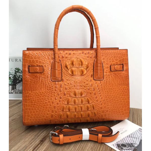 Exotic Genuine Alligator Skin Women Working Totes Large Shoulder Bag Authentic Crocodile Leather Lady Top-handle Handbag