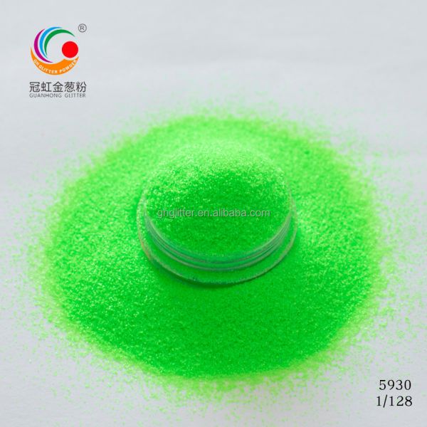 Print Method colors Fluorescent Glitter Powder for Christmas Decorations and Printing Crafts 1/8"-1/360" PET Material