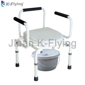 Quality Adjustable Height Medical Rehabilitation Equipment Elderly Commode Toilet Wheelchair wholesale