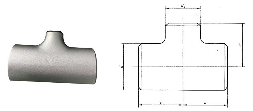 Custom Size High Pressure Titanium Fitting Reducing Tee