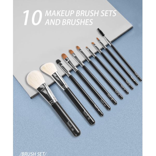 224A15410 Black Soft Goat And Sable Hair Makeup Brush Set Cosmetic Brush Set Customized