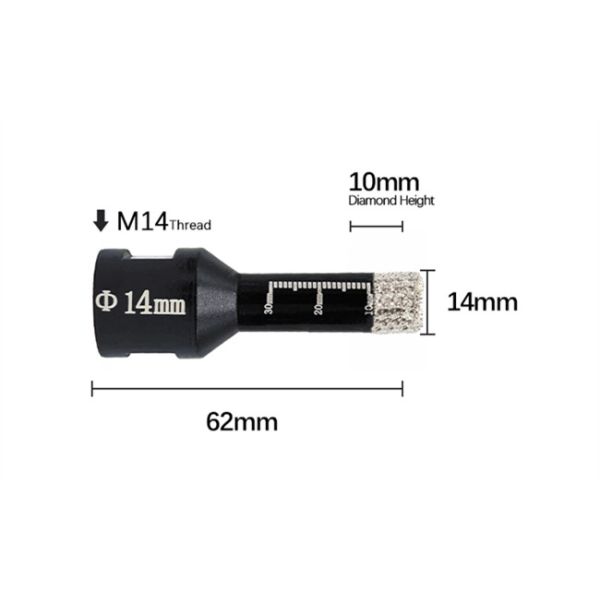 45mn Diamond Masonry Core Drill Bit 6mm 12mm 14mm For Power Drill