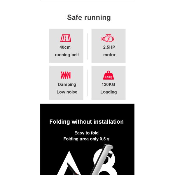 Home Use Anti Slip Foldable Mini Treadmill 1.0 - 12km/h