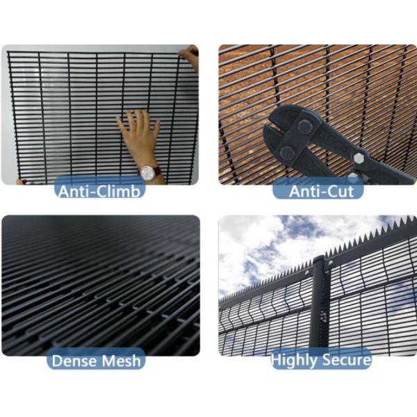 Low Carbon Steel Wire Clear View Anti Climb 358 Security Fencing 1.8*2.5m