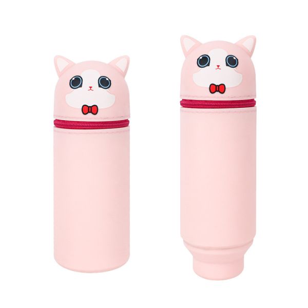 Versatile 2-In-1 Silicone Pencil Holder Pouch Easy To Clean School Office Supplies Kids Stationery For Christmas Gift