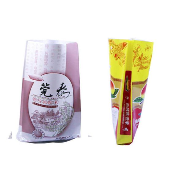 Watertight Hemmed Bopp Rice Bags , Square Bottom 5 Kg Plastic Bags