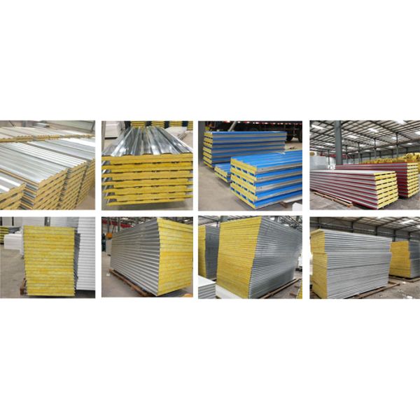 container panels insulation glass sandwich wall board 1150-50-0.6mm up / 0.326mm down