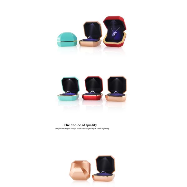 Plastic Velvet Jewelry Boxes for Hanhong Multicolor Bracelet Earrings Jewelry Light