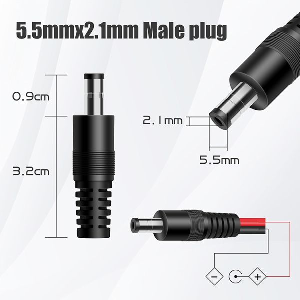 12v DC 5.5mm X 2.1mm Male to 4mm Banana Plugs Cable