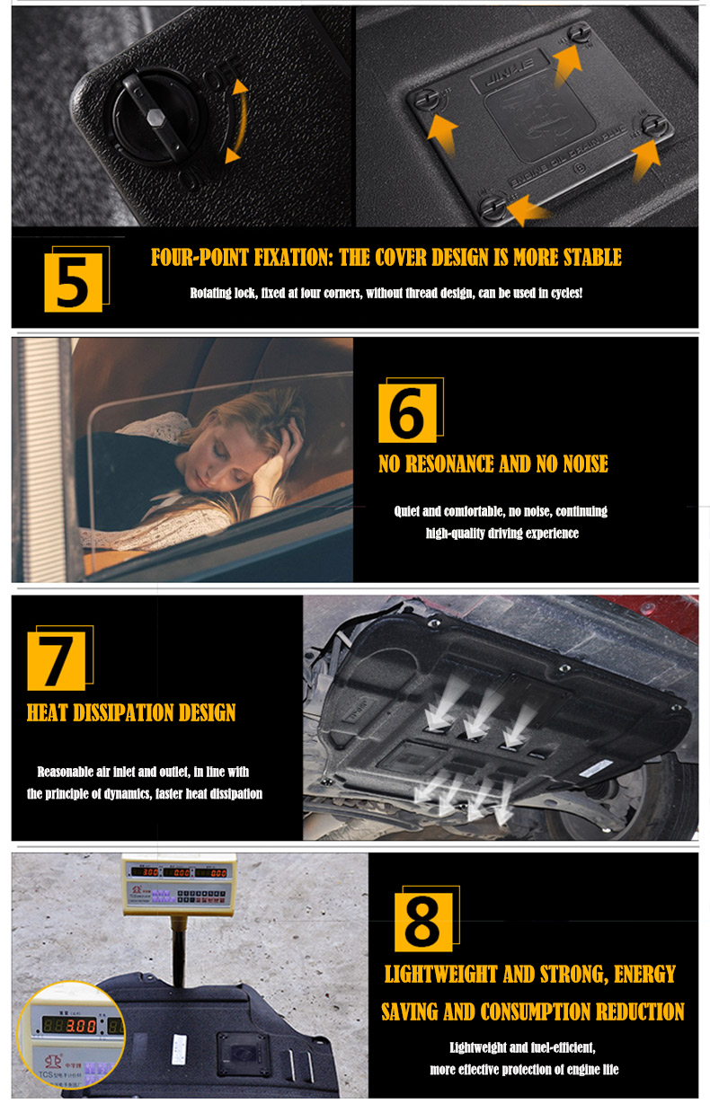 Steel Skid Plate Car Exterior Accessories Engine Splash Shield For Vehicle