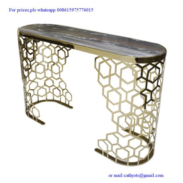 modern designed metal corner table stainless steel laser cutting base side table