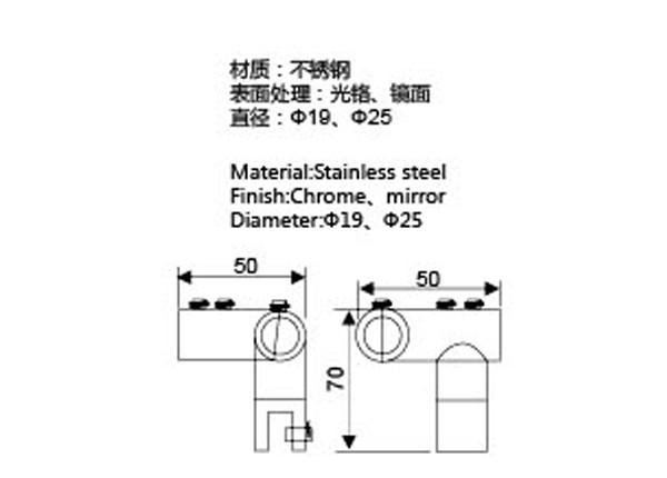 Glass Clamp Type Glass Door Accessories , Circular Tube Sliding Door Fittings