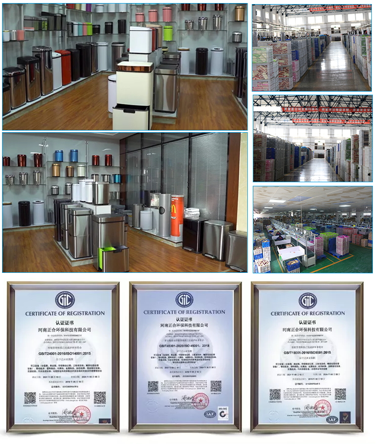 15 Gallon Auto-seal Metal Custom Printed Smart Trash Can