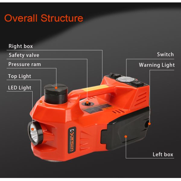 450mm Max Height Electric Hydraulic Car Jack 3 Ton With Switch