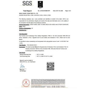 Wuhu Sunny Furniture Co., Ltd. Certifications