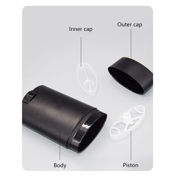 Flat Top Cap Cosmetic Pump Bottle Polypropylene Oval Deodorant Stick 15g