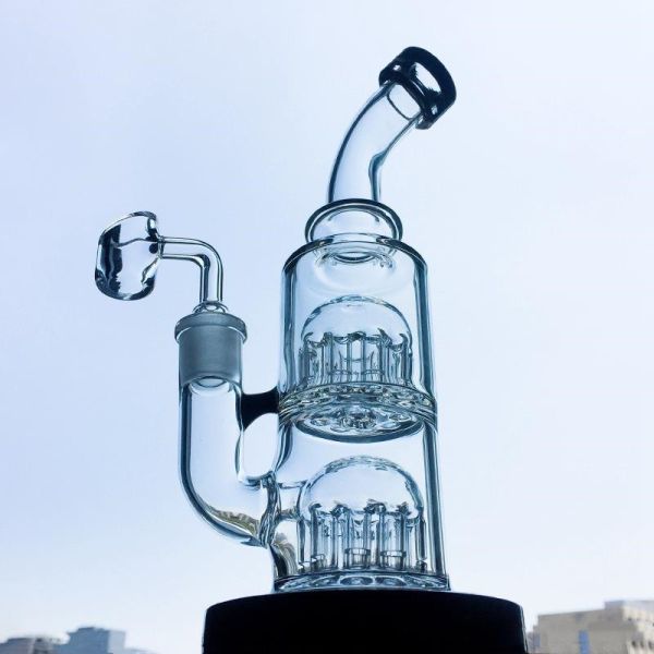 Custom 9" Borosilicate Glass Smoking Water Pipe 5.0mm Or 7.0mm Hand Blown