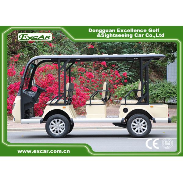 Durable 72V 7.5KM Electric Sightseeing Car With Storage Basket Climbing Capacity 25%