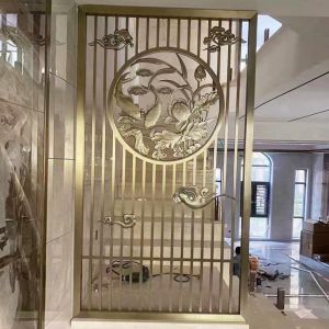 Chinese Style Stainless Steel Room Divider Restaurant Metal Privacy Panels