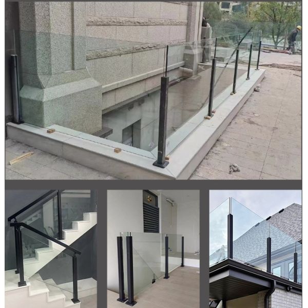 Tempered Glass Railing Stainless Steel Aluminum Alloy Frameless Glass Balustrade Guard Balcony Staircase Railing Post