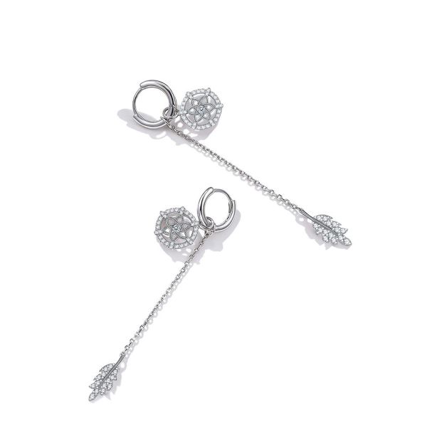 0.26ft 1.2g Sterling Silver Jewelry Earrings 3A CZ Crystal Ball Earrings SGS