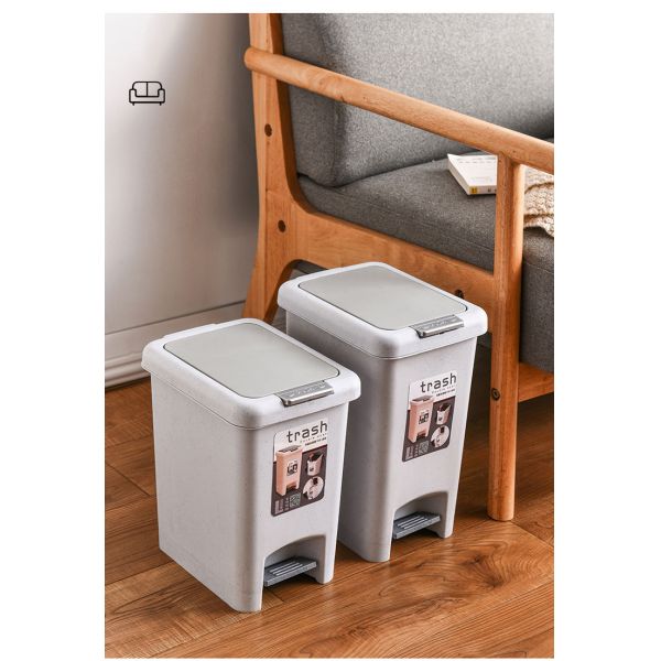 China Wholesale Small Household Foot Pedal Plastic Dustbin With Cover