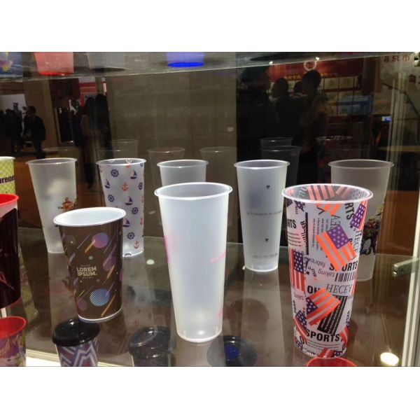 IML printing PP Plastic Cup High And Low Temperature Resistant SGS Certification