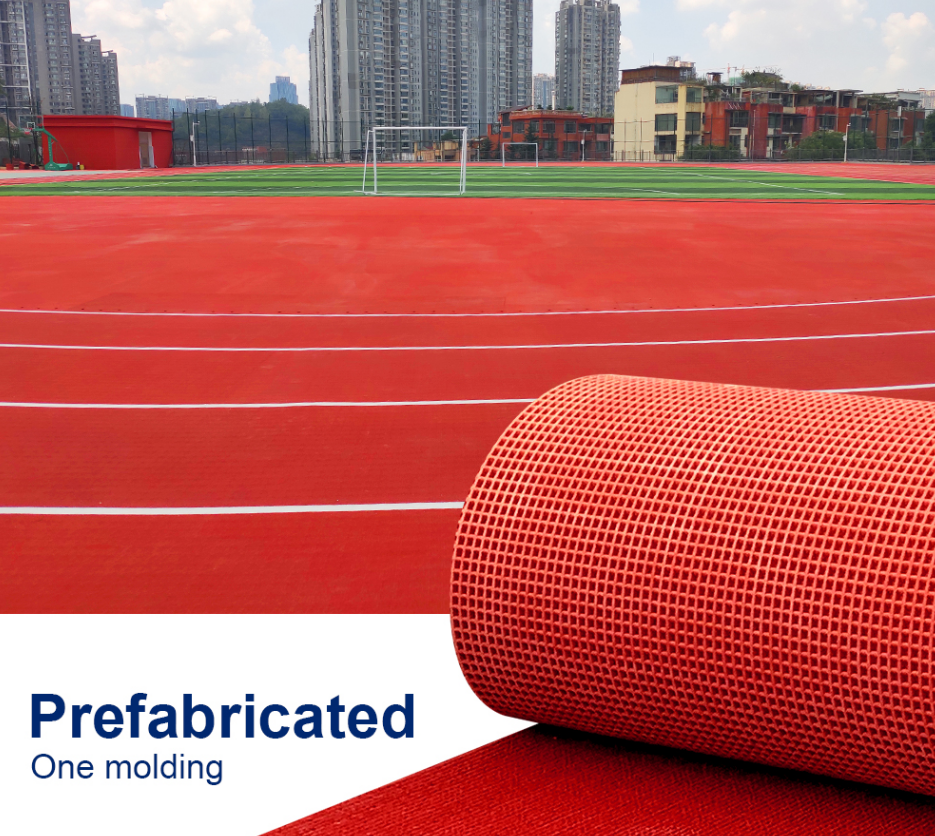 Environmental Prefabricated Running Track Anti Slip Rubber Playground Tiles