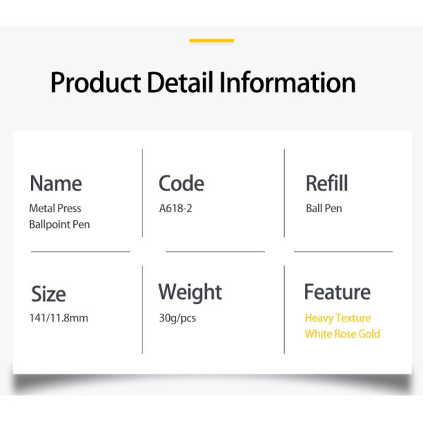 Business Gift Pressing Metal Roller Pen With Customize Logo Fluent Writing Pen