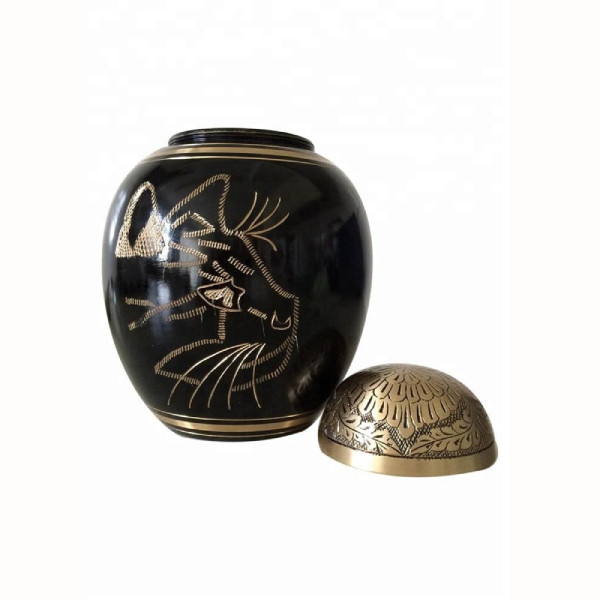 Cat Pattern Pet Urns / Personalized Cat Urns Eco-Friendly Brass Material