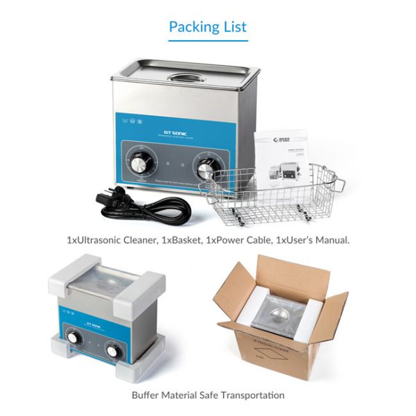 GT SONIC 100W 40KHz 3L Sonic Denture Cleaner Ultrasonic caviation